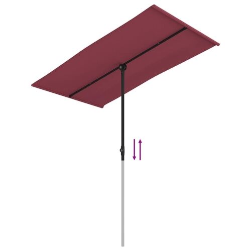 Vrtni suncobran s aluminijskim stupom 180 x 110 cm bordo - Bordo crvena 180 x 110 cm 1 Bordo crvena Cijena