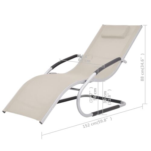 Ležaljka za sunčanje s jastukom od aluminija i tekstilena krem - Krema 1 Krema Cijena