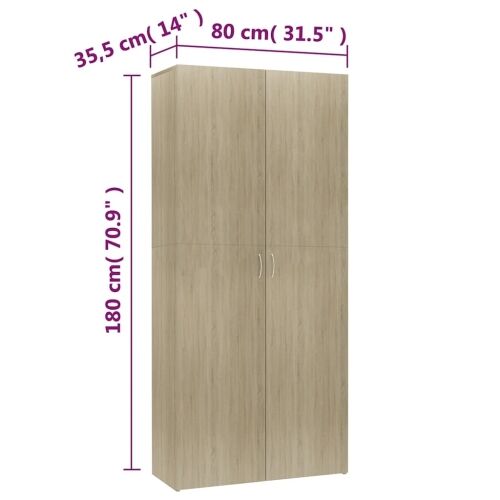 Ormarić za cipele boja hrasta 80x35,5x180 cm konstruirano drvo - sonoma hrast 1 1 1 Cijena