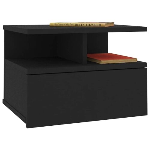 Viseći noćni ormarić crni 40 x 31 x 27 cm konstruirano drvo - Crna 1 Crna 1 Cijena