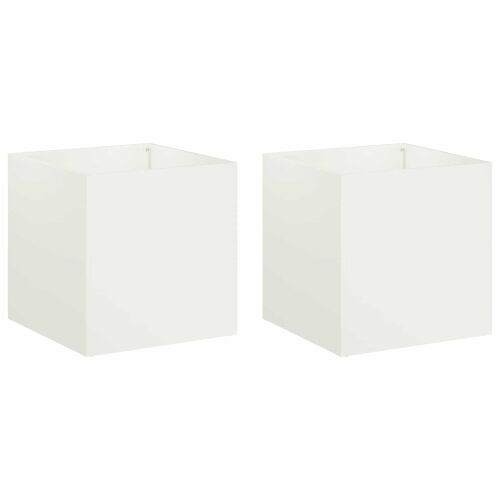 Vrtna saksija 2 kom. Bijela 25 x 25 x 25 cm Čelična vrata - Bijela 25 x 25 x 25 cm 2 Cijena