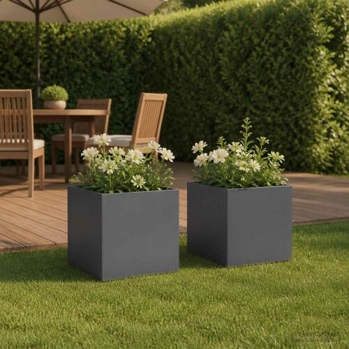 Vrtna saksija 2 kom. Antracit 25 x 25 x 25 cm Čelična vrata - Antracit 25 x 25 x 25 cm 2 Cijena