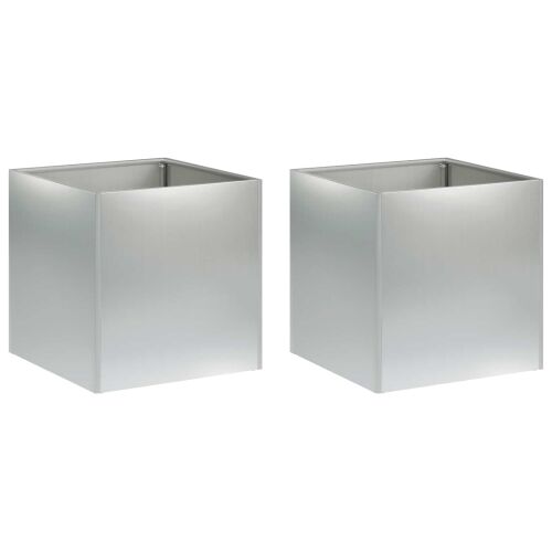 Vrtna saksija 2 kom. Srebrna 25 x 25 x 25 cm Pocinčani čelik - Pocinčani čelik 25 x 25 x 25 cm 2 Cijena