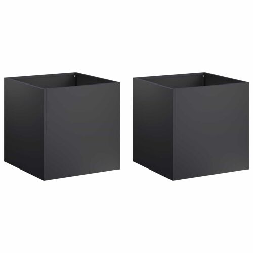 Vrtna saksija 2 kom. Crna 45 x 45 x 45 cm Čelična vrata - Crna 45 x 45 x 45 cm 2 Cijena