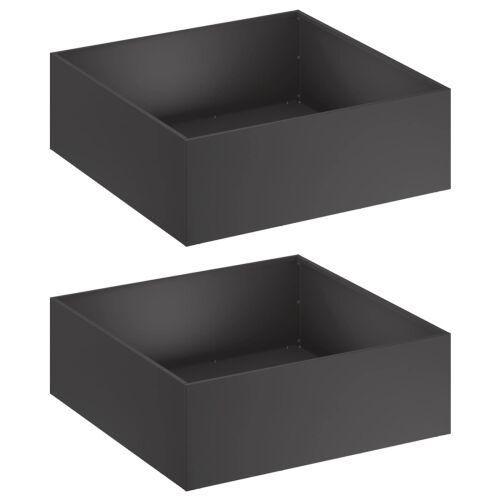 Vrtna saksija 2 kom. Crna 40 x 40 x 20 cm Čelična vrata - Crna 40 x 40 x 20 cm 2 Cijena