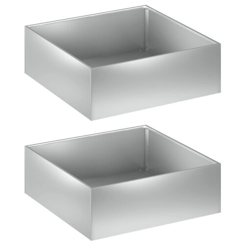 Vrtna saksija 2 kom. Srebrna 60 x 60 x 20 cm Pocinčani čelik - Pocinčani čelik 60 x 60 x 20 cm 2 Cijena