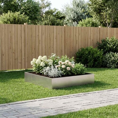 Vrtna saksija Srebrna 80 x 80 x 20 cm Nehrđajući čelik - Nehrđajući čelik 80 x 80 x 20 cm 1 Cijena