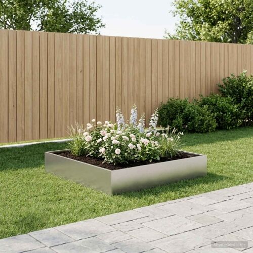 Vrtna saksija Srebrna 80 x 80 x 20 cm Pocinčani čelik - Pocinčani čelik 80 x 80 x 20 cm 1 Cijena