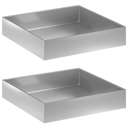 Vrtna saksija 2 kom. Srebrna 80 x 80 x 20 cm Pocinčani čelik - Pocinčani čelik 80 x 80 x 20 cm 2 Cijena