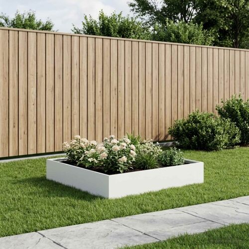 Vrtna saksija Bijela 100 x 100 x 20 cm Čelična vrata - Bijela 100 x 100 x 20 cm 1 Cijena