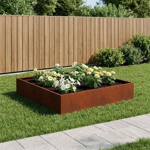 Vrtna saksija Rđa 100 x 100 x 20 cm Otporni čelik - Otporni čelik 100 x 100 x 20 cm 1 Cijena
