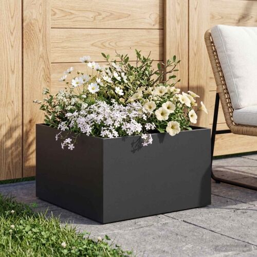 Vrtna saksija Crna 60 x 60 x 30 cm Čelična vrata - Crna 60 x 60 x 30 cm 1 Cijena