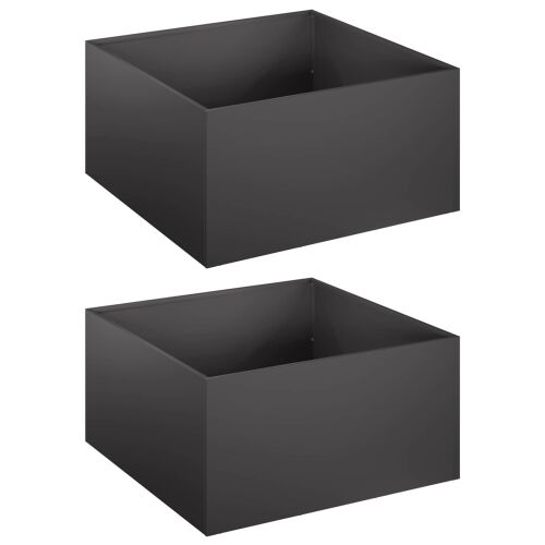 Vrtna saksija 2 kom. Crna 60 x 60 x 30 cm Čelična vrata - Crna 60 x 60 x 30 cm 2 Cijena