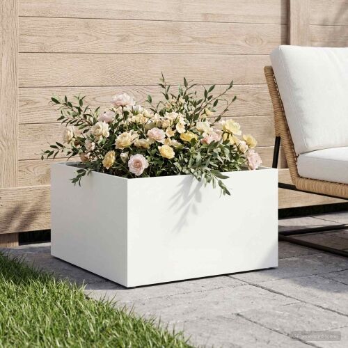 Vrtna saksija Bijela 60 x 60 x 30 cm Čelična vrata - Bijela 60 x 60 x 30 cm 1 Cijena