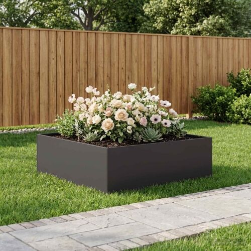 Vrtna saksija Crna 80 x 80 x 30 cm Čelična vrata - Crna 80 x 80 x 30 cm 1 Cijena