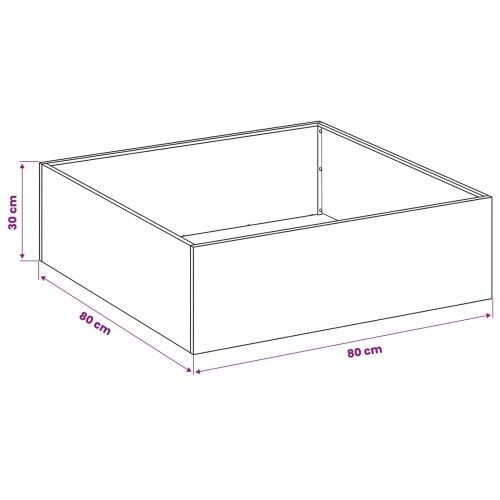 Vrtna saksija Crna 80 x 80 x 30 cm Čelična vrata - Crna 80 x 80 x 30 cm 1 Cijena