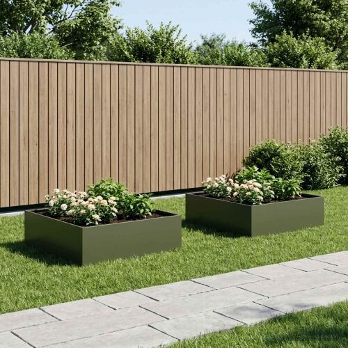 Vrtna saksija 2 kom. Maslinastozelena 80 x 80 x 30 cm - Maslinastozelena 80 x 80 x 30 cm 2 Cijena