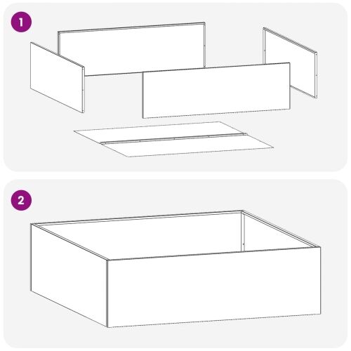 Vrtna saksija Srebrna 80 x 80 x 30 cm Pocinčani čelik - Pocinčani čelik 80 x 80 x 30 cm 1 Cijena