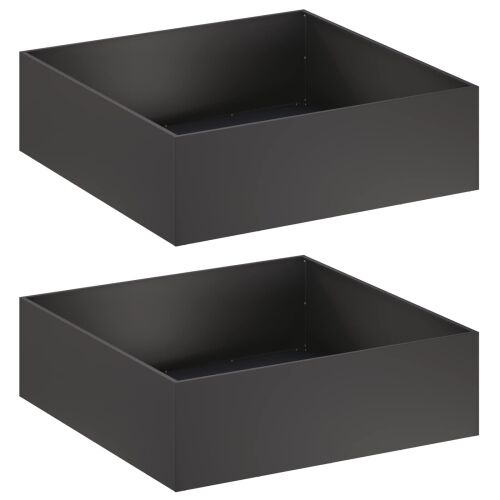 Vrtna saksija 2 kom. Crna 100 x 100 x 30 cm Čelična vrata - Crna 100 x 100 x 30 cm 2 Cijena