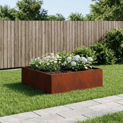 Vrtna saksija Rđa 100 x 100 x 30 cm Otporni čelik - Otporni čelik 100 x 100 x 30 cm 1 Cijena