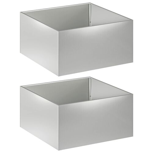 Vrtna saksija 2 kom. Srebrna 60 x 60 x 40 cm Pocinčani čelik - Pocinčani čelik 60 x 60 x 40 cm 2 Cijena