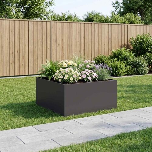 Vrtna saksija Crna 80 x 80 x 40 cm Čelična vrata - Crna 80 x 80 x 40 cm 1 Cijena