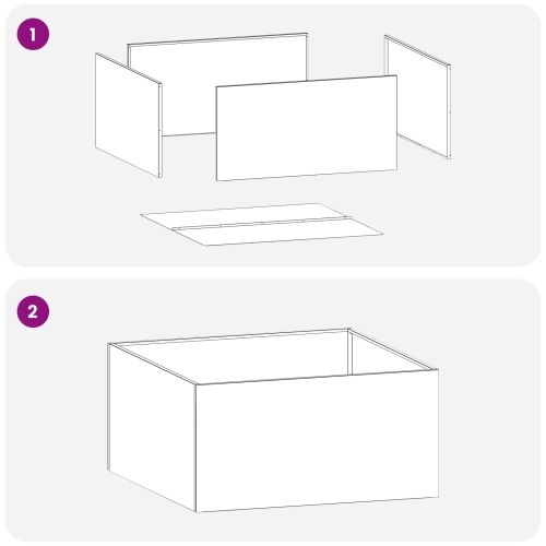 Vrtna saksija 2 kom. Crna 80 x 80 x 40 cm Čelična vrata - Crna 80 x 80 x 40 cm 2 Cijena