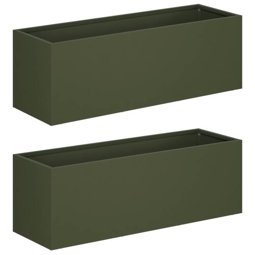 Vrtna saksija 2 kom. Maslinastozelena 40 x 20 x 20 cm - Maslinastozelena 40 x 20 x 20 cm 2 Cijena