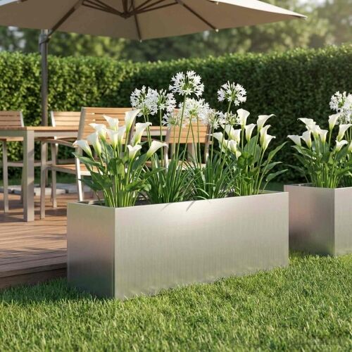 Vrtna saksija Srebrna 40 x 20 x 20 cm Pocinčani čelik - Pocinčani čelik 40 x 20 x 20 cm 1 Cijena