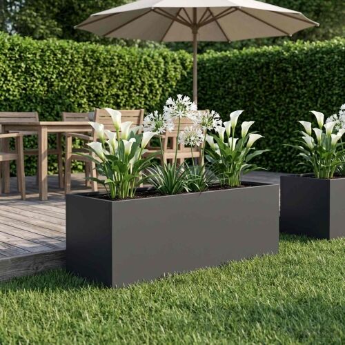 Vrtna saksija Crna 60 x 20 x 20 cm Čelična vrata - Crna 60 x 20 x 20 cm 1 Cijena