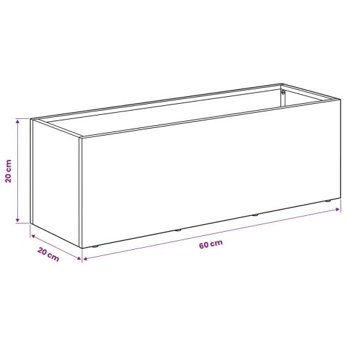 Vrtna saksija 2 kom. Crna 60 x 20 x 20 cm Čelična vrata - Crna 60 x 20 x 20 cm 2 Cijena
