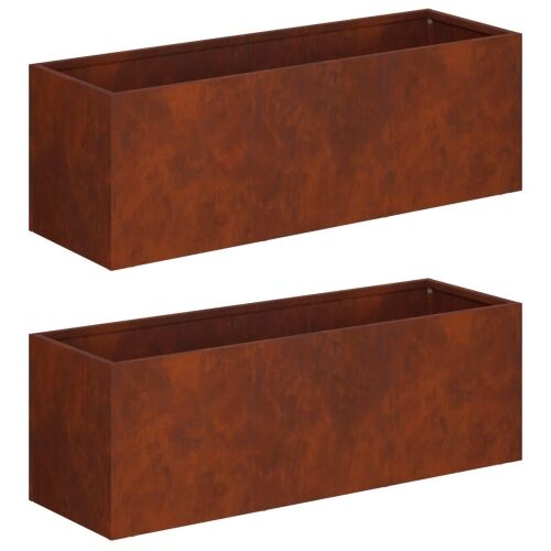 Vrtna saksija 2 kom. Rđa 60 x 20 x 20 cm Otporni čelik - Otporni čelik 60 x 20 x 20 cm 2 Cijena