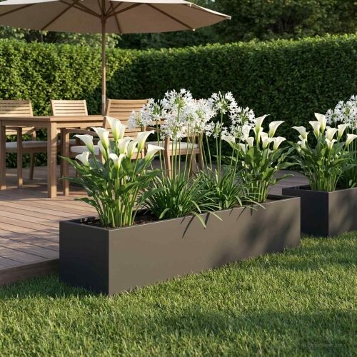Vrtna saksija Crna 80 x 20 x 20 cm Čelična vrata - Crna 80 x 20 x 20 cm 1 Cijena