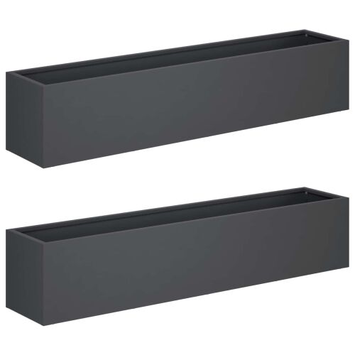 Vrtna saksija 2 kom. Antracit 80 x 20 x 20 cm Čelična vrata - Antracit 80 x 20 x 20 cm 2 Cijena