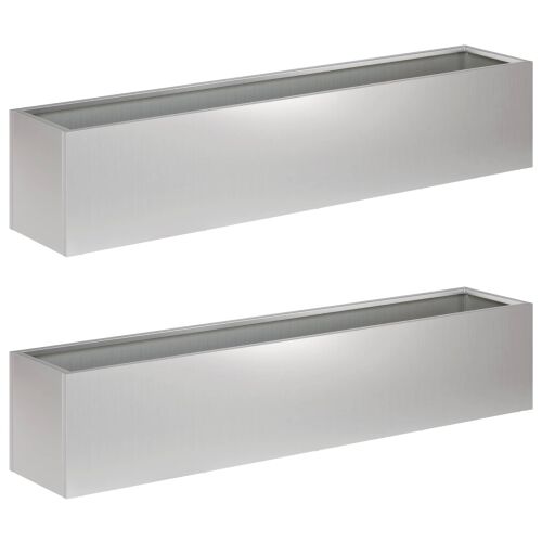 Vrtna saksija 2 kom. Srebrna 100 x 20 x 20 cm Pocinčani čelik - Pocinčani čelik 100 x 20 x 20 cm 2 Cijena