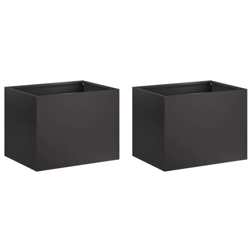 Vrtna saksija 2 kom. Crna 40 x 30 x 30 cm Čelična vrata - Crna 40 x 30 x 30 cm 2 Cijena