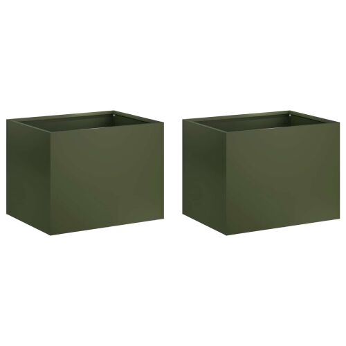 Vrtna saksija 2 kom. Maslinastozelena 40 x 30 x 30 cm - Maslinastozelena 40 x 30 x 30 cm 2 Cijena