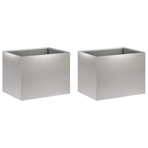 Vrtna saksija 2 kom. Srebrna 40 x 30 x 30 cm Pocinčani čelik - Pocinčani čelik 40 x 30 x 30 cm 2 Cijena