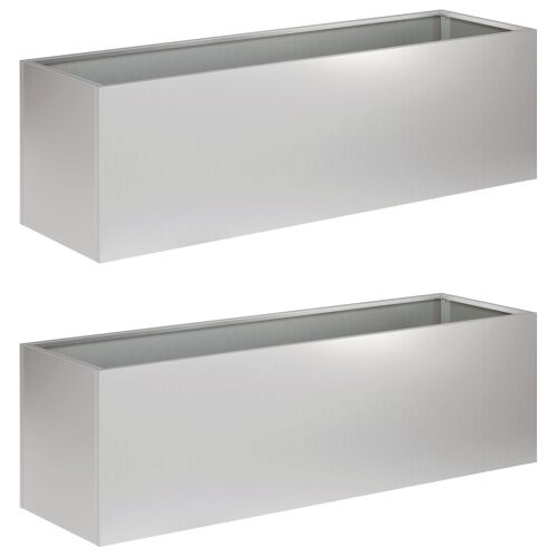 Vrtna saksija 2 kom. Srebrna 80 x 30 x 30 cm Pocinčani čelik - Pocinčani čelik 80 x 30 x 30 cm 2 Cijena