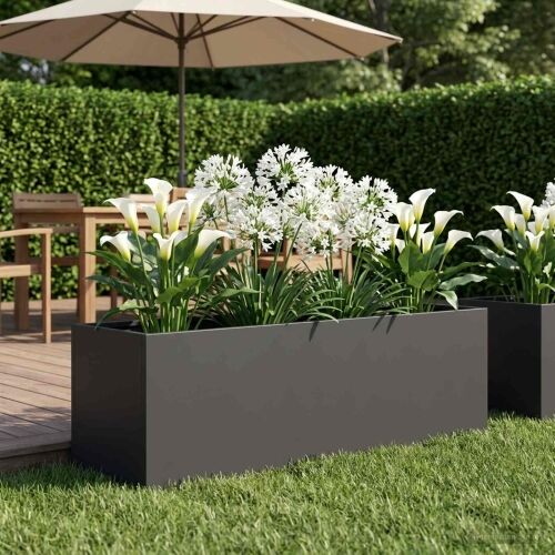 Vrtna saksija Crna 100 x 30 x 30 cm Čelična vrata - Crna 100 x 30 x 30 cm 1 Cijena