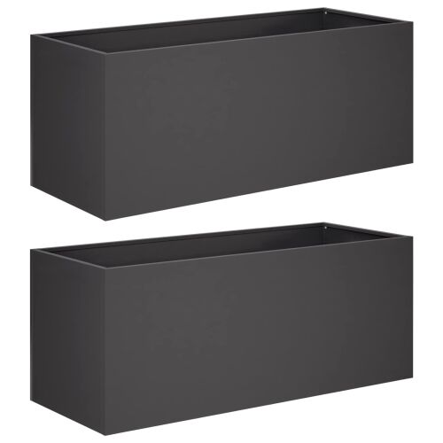 Vrtna saksija 2 kom. Crna 80 x 40 x 40 cm Čelična vrata - Crna 80 x 40 x 40 cm 2 Cijena