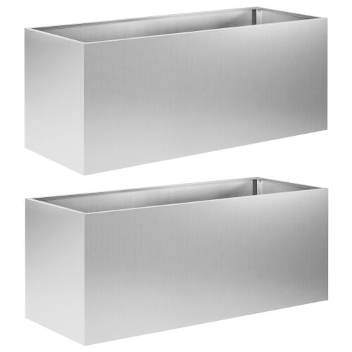 Vrtna saksija 2 kom. Srebrna 80 x 40 x 40 cm Pocinčani čelik - Pocinčani čelik 80 x 40 x 40 cm 2 Cijena