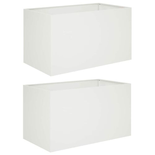 Vrtna saksija 2 kom. Bijela 80 x 50 x 50 cm Čelična vrata - Bijela 80 x 50 x 50 cm 2 Cijena