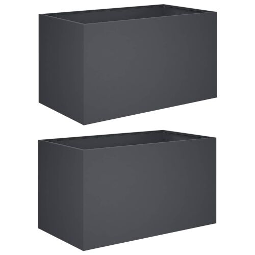 Vrtna saksija 2 kom. Antracit 80 x 50 x 50 cm Čelična vrata - Antracit 80 x 50 x 50 cm 2 Cijena