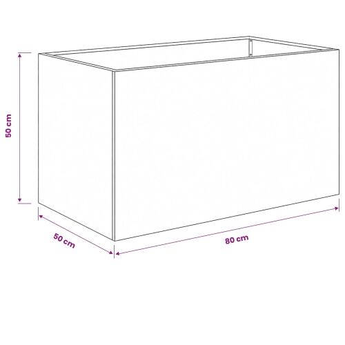 Vrtna saksija Rđa 80 x 50 x 50 cm Otporni čelik - Otporni čelik 80 x 50 x 50 cm 1 Cijena
