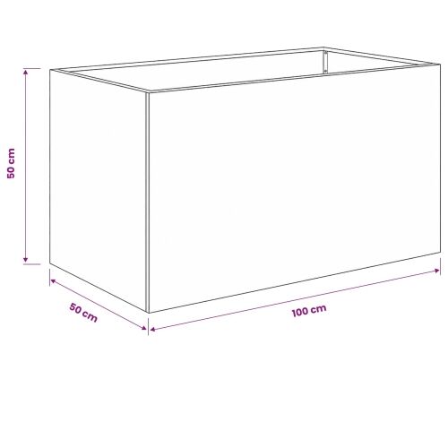 Vrtna saksija Antracit 100 x 50 x 50 cm Čelična vrata - Antracit 100 x 50 x 50 cm 1 Cijena