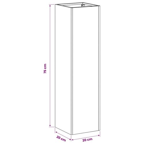 Vrtna saksija 2 kom. Crna 20 x 20 x 75 cm Čelična vrata - Crna 20 x 20 x 75 cm 2 Cijena