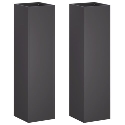 Vrtna saksija 2 kom. Crna 20 x 20 x 75 cm Čelična vrata - Crna 20 x 20 x 75 cm 2 Cijena