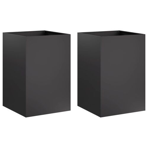 Vrtna saksija 2 kom. Crna 40 x 40 x 75 cm Čelična vrata - Crna 40 x 40 x 75 cm 2 Cijena