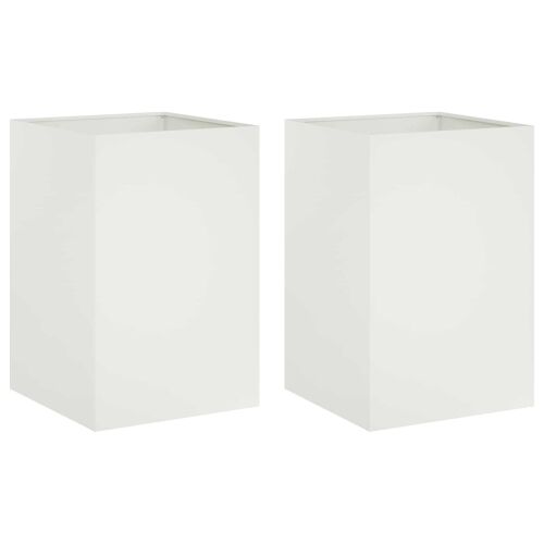 Vrtna saksija 2 kom. Bijela 50 x 50 x 75 cm Čelična vrata - Bijela 50 x 50 x 75 cm 2 Cijena